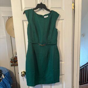 Women's Tahari Arthur S Levine Green Cap Sleeve Knee Length Dress. Size 10.